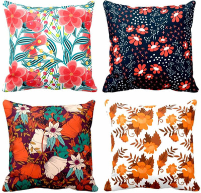 TheYaYaCafe Cotton Cushions Cover(30 cm*30 cm, Pack of 4, Multicolor)