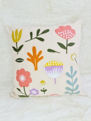 Tiny Blush Cotton Cushions Cover(40 cm*40 cm, White)