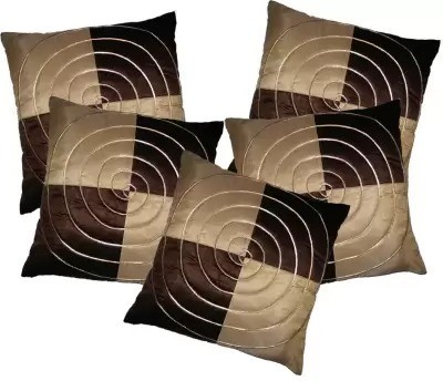 Leoaries Polyester Cushions & Pillows Cover(Pack of 5, 60 cm*60 cm, Brown)