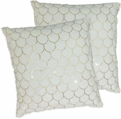 Decorline Velvet Cushions & Pillows Cover(Pack of 2, 40 cm*40 cm, White)
