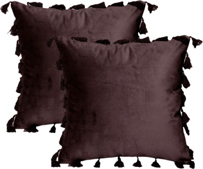 Sugarchic Plain Cushions Cover(Pack of 2, 40 cm*40 cm, Brown)