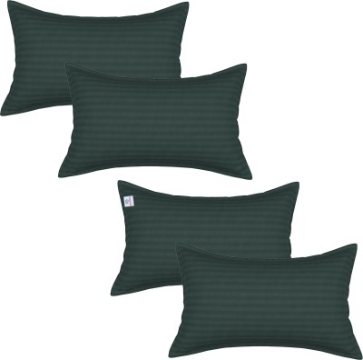Heart Home Striped Pillows Cover(Pack of 4, 75 cm*48 cm, Green)