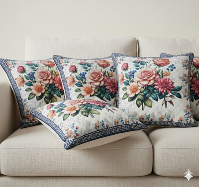 CHOICE FIRST HUB Velvet Cushions Cover(40 cm*40 cm, Pack of 5, Cream)