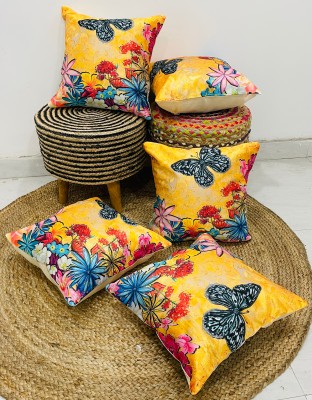 OMOVERSEAS Polyester Cushions Cover(Pack of 5, 40 cm*40 cm, Multicolor)