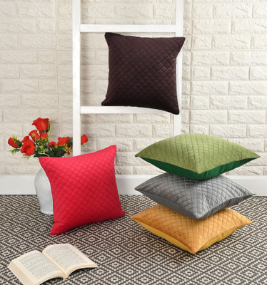 WiseHome Velvet Cushions Cover(30 cm*30 cm, Pack of 5, Multicolor)