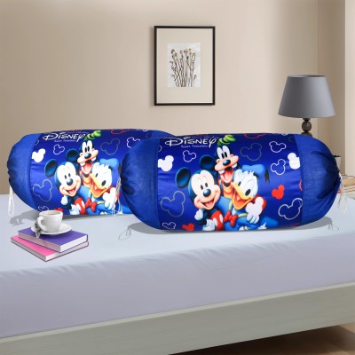 DISNEY Cotton Bolsters Cover(Pack of 2, 40 cm*80 cm, Blue)