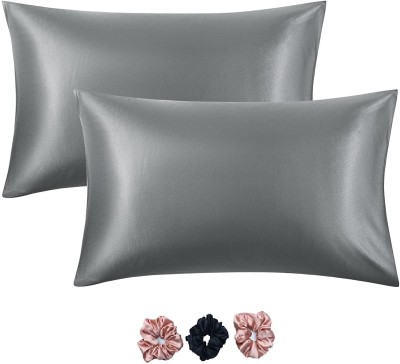 XADIZ Satin Pillows Cover(Pack of 2, 71.12 cm*45.72 cm, Grey)