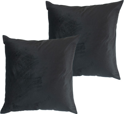Dulhan Enterprises Velvet Cushions Cover(30 cm*30 cm, Pack of 2, Black)