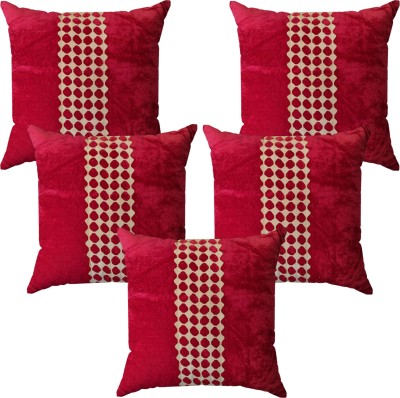 ELEGANT WEAVERS Self Design Cushions & Pillows Cover(Pack of 5, 40 cm*40 cm, Red)