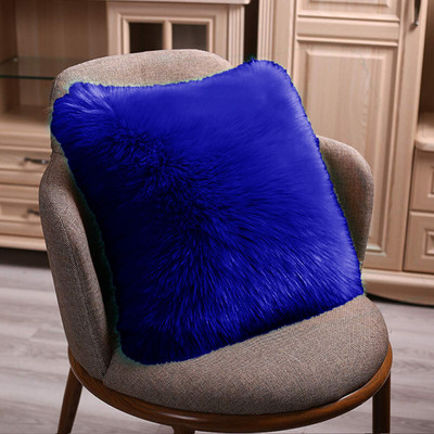 PriMaryHoMe Microfibre Solid Cushion Pack of 1(Royal Blue)