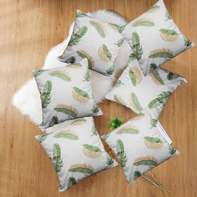 Hims Polyester Cushions Cover(35 cm*35 cm, Pack of 6, Green)