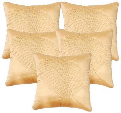 Decorline Satin Cushions & Pillows Cover(Pack of 5, 40 cm*40 cm, Beige)