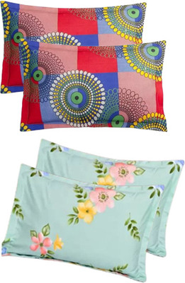 KITTUZ KRAFT Microfiber Pillows Cover(42 cm*68 cm, Pack of 4, Red)