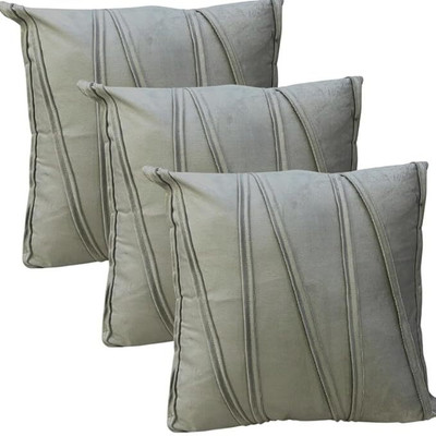 A&A Fabrics Polyester, Velvet Cushions & Pillows Cover(40.64 cm*40.64 cm, Pack of 3, Grey)