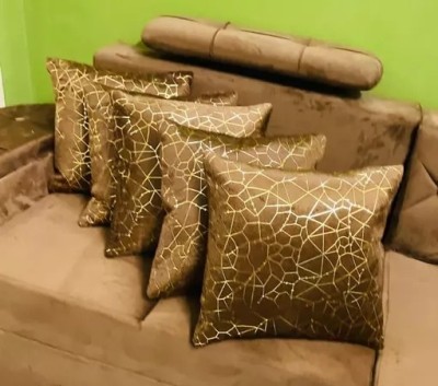 HEMLATA HANDLOOM Velvet Cushions Cover(Pack of 5, 40.64 cm*40.64 cm, Brown)