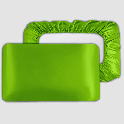 Avirons Satin Pillows Cover(45 cm*71 cm, Pack of 2, Green)