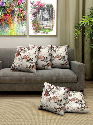 Bluegrass Satin Cushions Cover(60 cm*60 cm, Pack of 5, Cream)