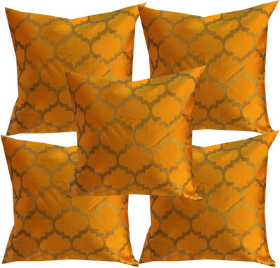 VIREO Jacquard Cushions & Pillows Cover(40 cm*40 cm, Pack of 5, Multicolor)