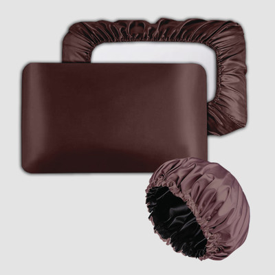 Avirons Silk Cushions Cover(46 cm*72 cm, Pack of 2, Brown)