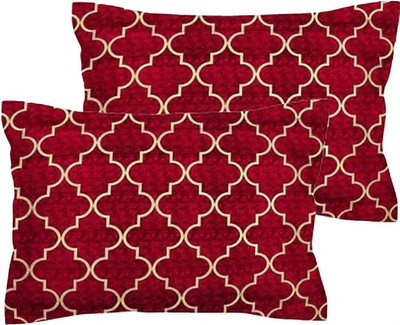 KITTUZ KRAFT Microfiber Pillows Cover(42 cm*68 cm, Pack of 2, Maroon)