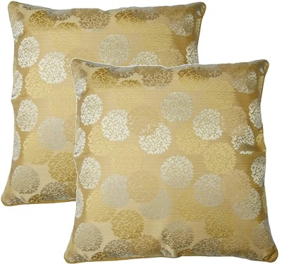 TANLOOMS Silk Cushions Cover(Pack of 2, 45 cm*45 cm, Gold)