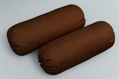 HOMEMONDE Cotton Bolsters Cover(81 cm*40 cm, Pack of 2, Brown)