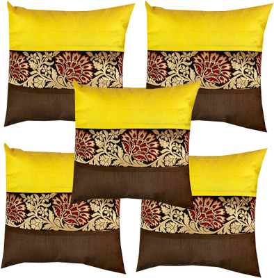 PInK PARROT Cotton Cushions Cover(39 cm*39 cm, Pack of 5, Multicolor)