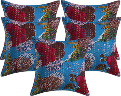 Go Texstylers Cotton Cushions Cover(40.64 cm*40.64 cm, Pack of 5, Multicolor)