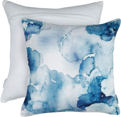 PLIVANA Polyester Cushions Cover(40 cm*40 cm, Blue)