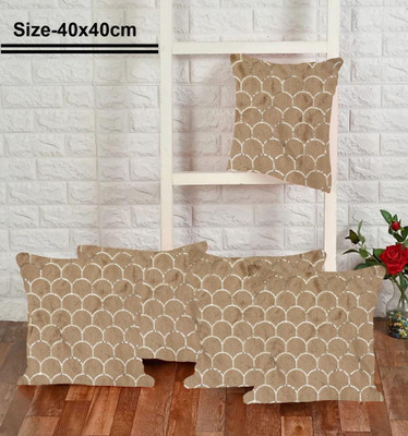 TURIYA Velvet Cushions Cover(Pack of 5, 40 cm*40 cm, Beige)