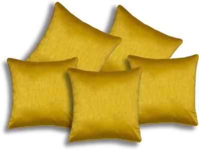 Cherry Homes Plain Cushions Cover(Pack of 5, 40 cm*40 cm, Gold)