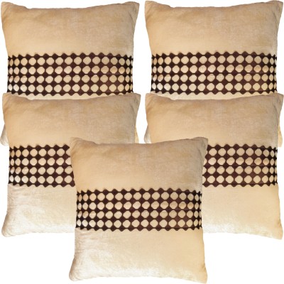 Decorline Striped Cushions & Pillows Cover(Pack of 5, 40 cm*40 cm, Beige)