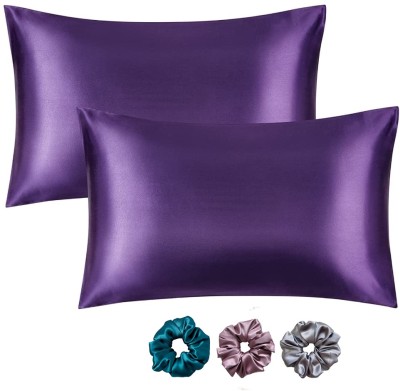 ARMOXA Self Design Pillows Cover(Pack of 2, 18 cm*28 cm, Dark Blue)