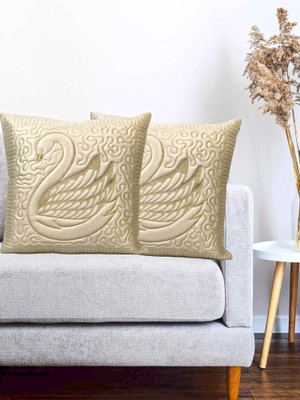 Vinayaka Fab Velvet Cushions Cover(40 cm*40 cm, Pack of 2, Cream)