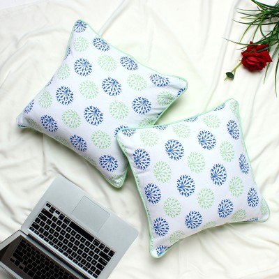 Dekor World Printed Cushions & Pillows Cover(Pack of 2, 40 cm*40 cm, Blue)
