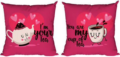 TheYaYaCafe Canvas Cushions Cover(30.48 cm*30.48 cm, Pack of 2, Pink)