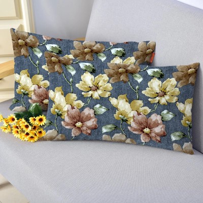 Bluegrass Floral Cushions Cover(Pack of 2, 30 cm*45 cm, Blue)