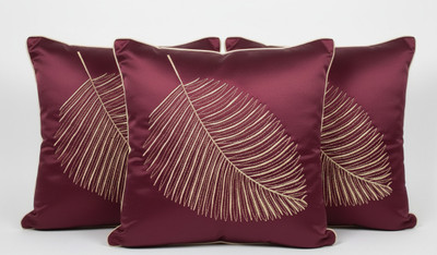 Vornexa Velvet Cushions & Pillows Cover(40 cm*40 cm, Pack of 3, Red)