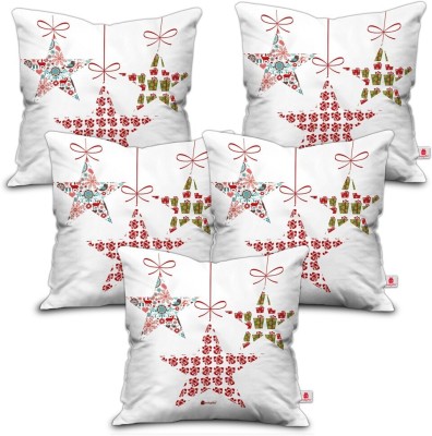 Indigifts Satin Cushions Cover(Pack of 5, 45 cm*45 cm, White)