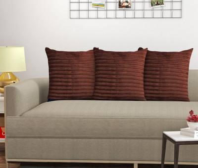 vjk fab Velvet Cushions & Pillows Cover(40 cm*40 cm, Pack of 3, Brown)