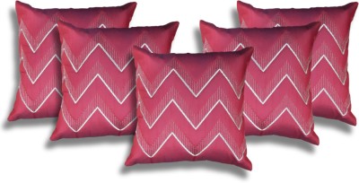 Cherry Homes Embroidered Cushions Cover(Pack of 5, 40 cm*40 cm, Maroon)