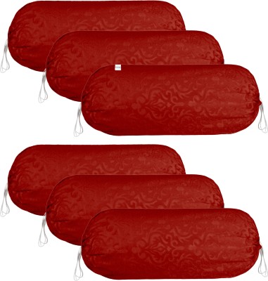 HOMESTIC Polyester Bolsters Cover(Pack of 6, 40 cm*80 cm, Red)