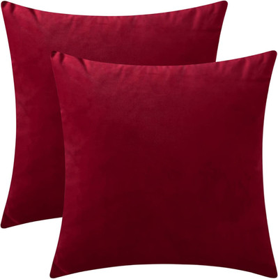 Heaven Luxurious Microfibre Solid Sleeping Pillow Pack of 2(Red)