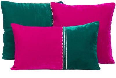 Oussum Plain Cushions & Pillows Cover(Pack of 3, 45 cm*45 cm, Pink)