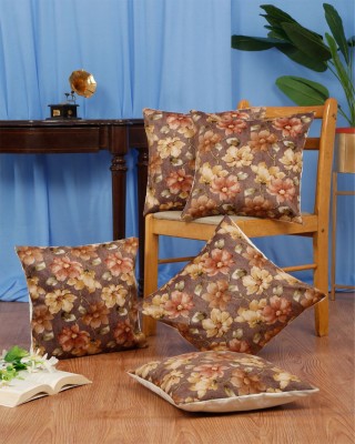 Dream Weaverz Velvet Cushions Cover(Pack of 5, 40.64 cm*40.64 cm, Brown)