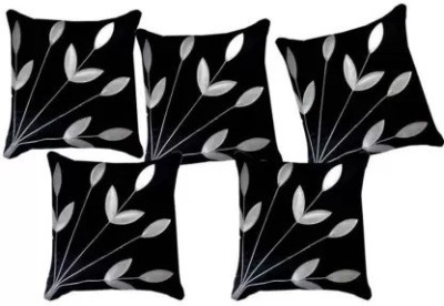 aaradhya Polyester Cushions Cover(Pack of 5, 40 cm*40 cm, Black)