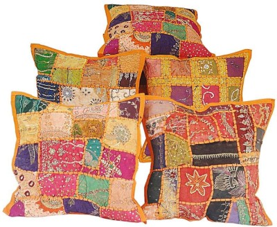 Hawamahal Cotton Cushions & Pillows Cover(Pack of 5, 40 cm*40 cm, Multicolor)