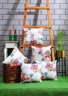 Nendle Floral Cushions Cover(Pack of 5, 40 cm*40 cm, Yellow)