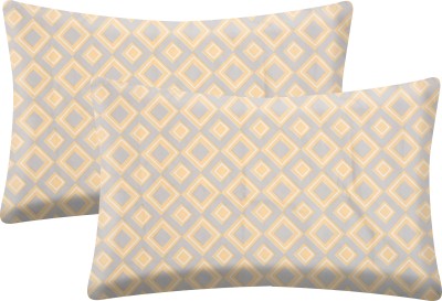 RRC Microfiber Pillows Cover(Pack of 2, 43 cm*69 cm, Grey, White, Yellow)