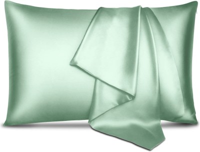 DARSHANAM WORLD Satin Pillows Cover(Pack of 2, 46 cm*71 cm, Light Green)